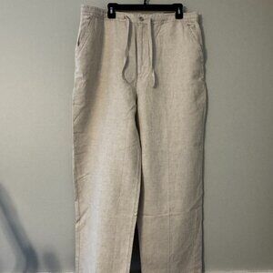 Boca Classics Island Wear Linen-Blend Pants – Natural Flax – Size XXL